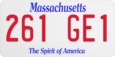 MA license plate 261GE1