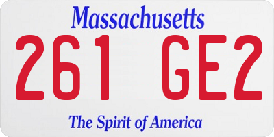 MA license plate 261GE2