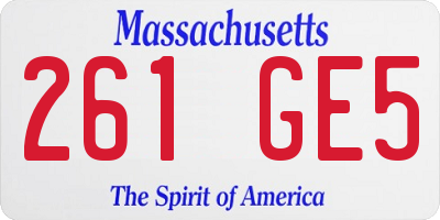 MA license plate 261GE5