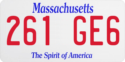 MA license plate 261GE6