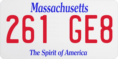 MA license plate 261GE8
