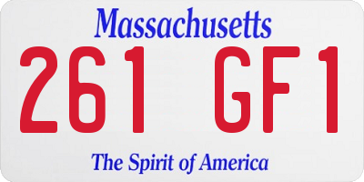 MA license plate 261GF1