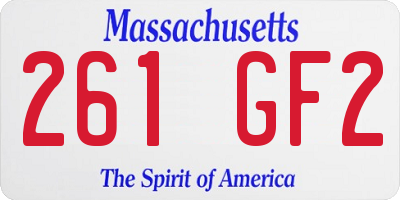 MA license plate 261GF2