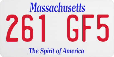MA license plate 261GF5