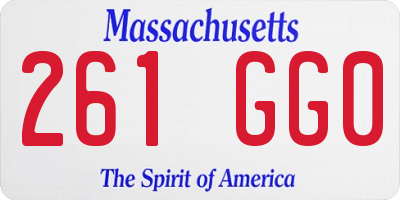 MA license plate 261GG0