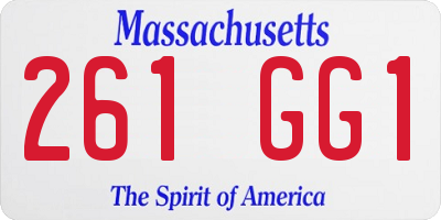 MA license plate 261GG1