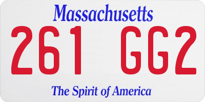 MA license plate 261GG2