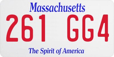 MA license plate 261GG4