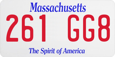 MA license plate 261GG8