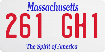 MA license plate 261GH1