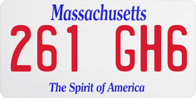 MA license plate 261GH6