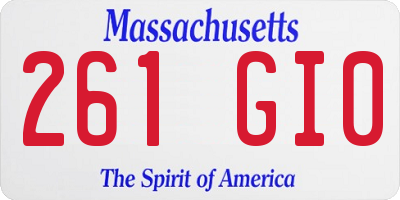 MA license plate 261GI0