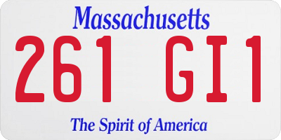 MA license plate 261GI1