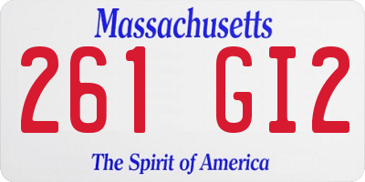 MA license plate 261GI2