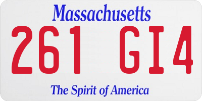 MA license plate 261GI4