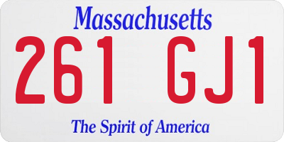 MA license plate 261GJ1