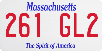 MA license plate 261GL2