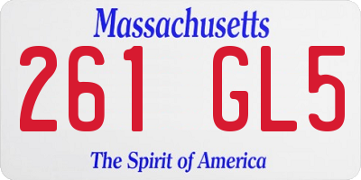 MA license plate 261GL5
