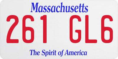 MA license plate 261GL6