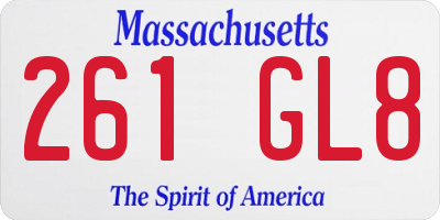 MA license plate 261GL8