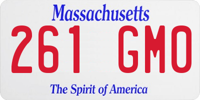 MA license plate 261GM0