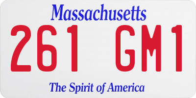 MA license plate 261GM1