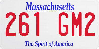 MA license plate 261GM2