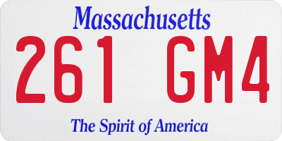MA license plate 261GM4