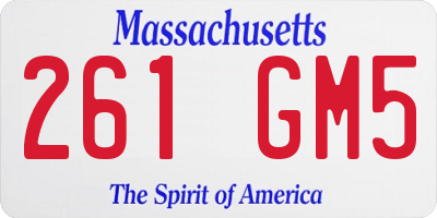 MA license plate 261GM5