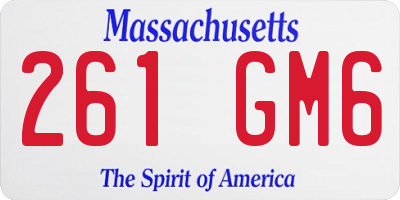 MA license plate 261GM6