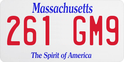 MA license plate 261GM9