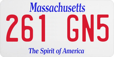 MA license plate 261GN5