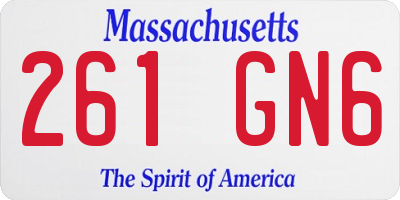 MA license plate 261GN6