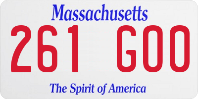 MA license plate 261GO0