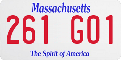 MA license plate 261GO1
