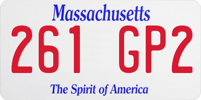 MA license plate 261GP2