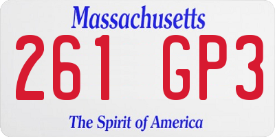 MA license plate 261GP3