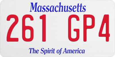 MA license plate 261GP4