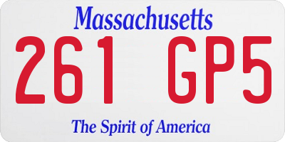 MA license plate 261GP5