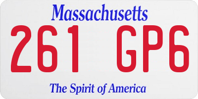MA license plate 261GP6
