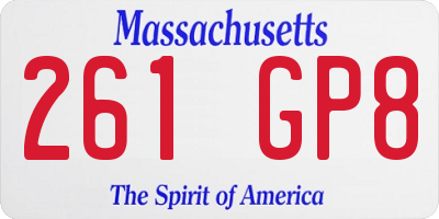 MA license plate 261GP8