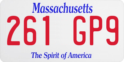 MA license plate 261GP9