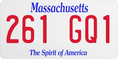 MA license plate 261GQ1