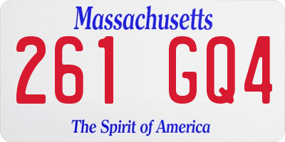 MA license plate 261GQ4
