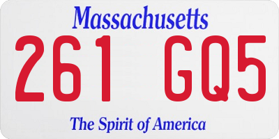 MA license plate 261GQ5