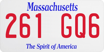 MA license plate 261GQ6
