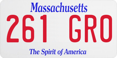 MA license plate 261GR0