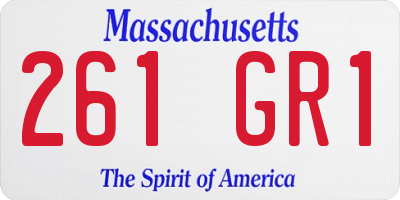 MA license plate 261GR1