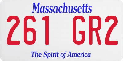 MA license plate 261GR2