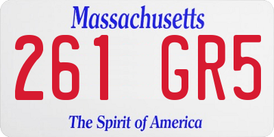 MA license plate 261GR5